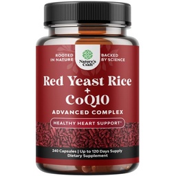 Red Yeast Rice with CoQ10 Supplement - Advanced Healthy Heart & Healthy Cholesterol Levels Formula for Men & Women - Extra Strength Capsule with Red Yeast Rice 1200 mg Capsles with CoQ10-240 Count