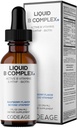 Codeage Liquid B-Complex Supplement with 8 Forms of Vitamin B - Vitamin Thiamine B1, Riboflavin B2, B3, B5, B6, Biotin B7, Active Methylated B9 Folate & B12 - Raspberry Flavor - Non-GMO - 1 fl oz