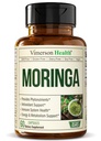 Moringa Capsules with 100% Pure Moringa Powder for Balanced Energy, Healthy Metabolism, Antioxidant & Immune Support. Nutrient-Dense Superfood Vitamins. Vegan. Non-GMO. Third Party Tested. 60 Capsules