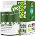 Nutra Wave Organic Moringa Capsules 1200mg – Pure Moringa Oleifera Leaf Supplement Energy, Immune & Lactation Support –Antioxidants & Amino Acids for Women & Men, Non-GMO, Vegan – 120 Capsules