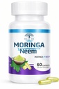 Organic Neem & Moringa Leaf Powder Capsules | Green Superfood Supplement | Herbal Detox, Vegan, Non-GMO | Skin Health, Immune & Digestive Support | Natural Energy Boost | 60 Organic Moringa Capsules