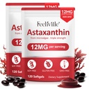 VOFANK Astaxanthin 12mg, Premium Astaxanthin Supplements with Antioxidant Activity, Supports Eye, Joint, Immune, Skin Health, Internal Circulation, Non-GMO & No Gluten 240 Softgels
