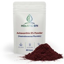 Holistic Bin Pacific Astaxanthin Powder | 5% Haematococcus Pluvialis | Lipid-Soluble Carotenoid for Skin, Eyes & Wellness | Pure, Non-GMO, Vegan | Microalgae Powder For Smoothies, Juices & Soups | 25g