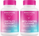 Pink Stork Pregnancy Prep & Fertility Support – Vitex, Inositol, Folate – Birth Control Cleanse – 2 Pack