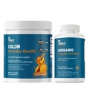 Dr. Tobias Colon Everyday Health & Oregano and Caprylic Acid Blend – Psyllium Fiber Drink & Gut Balance Complex with Digestive Enzymes, Probiotics & Oregano for Digestive Cleanse & Microbial Support