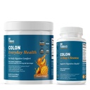 Dr. Tobias Colon Everyday Health & Colon 14 Day Cleanse – Psyllium Fiber Powder Drink with 4g Psyllium Husk per Serving & Herbal Cleanse Capsules – Supports Gut Health, Regularity & Digestive Detox