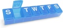 EZY DOSE Weekly (7-Day) Hill Organizer, Medicine Planner, Βιταμίνη Organizer Box, Θήκη για Συμπληρώματα και ιχθυέλαια, Βολικό και εύκολο στη χρήση Μεσαία Διαμερίσματα, Ταξίδι Φιλικό, Μπλε, BPA Δωρεάν