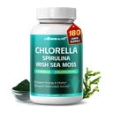 Chlorella, Spirulina, Irish Sea Moss, Moringa & Chlorophyll – Support Energy, Vitality & Antioxidants – 180 Capsules