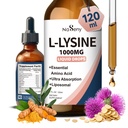 L-Lysine Liquid Drops, Liquid Lysine 1000mg Supplement Essential Amino Acid Supplement for Lips & Oral Health & Collagen Formation Support, Lysine Drops with Vitamin E & Zinc for Adults, 4 Fl oz