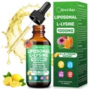 Liposomal L-lysine 1000MG Liquid Drops, L-Lysine Supplements for Kids and Adults, All-in-1 Essential Amino Acid with Vitamin C, B6, D3, B12 & Zinc for Collagen, Lip, skin & Immune Support, 1 Pack