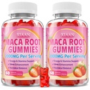 Maca Root Gummies for Women & Men, Organic Maca Root Supplement with Ashwagandha for Energy & Strength Support, Sugar-Free/Vegan/Non-GMO, Strawberry Flavor 120 Count
