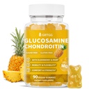 Glucosamine Chondroitin Gummies with MSM & Elderberry Extra Strength 3000MG - Joint Support, Antioxidant Immune Support Supplement for Adults, Men & Women - 90 Pineapple Gummies
