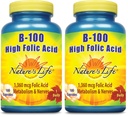 Nature's Life B-100 High Folic Acid | 100 ct (Pack of 2)