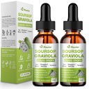 2 Pack Soursop Graviola Liquid Drops - 100% Pure Organic Graviola Extract (4 Fl Oz) - Immune Support, Antioxidant Rich, Natural Energy Boost - Vegan, Non-GMO, Alcohol-Free