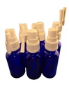 Snoot! Cobalt Oral/Swivel Glass Sprayers for Povidone Iodine (PVP-I), Betadine, Colloidal Silver, Insulin, Saline -6 Pack 30ml (1oz) Empty
