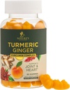 Turmeric Curcumin Supplement Gummies - 95% Κουρκουμινοειδή με Turmeric & Ginger, Μαύρο Πιπέρι για Καλύτερη Απορρόφηση, Vegan Κοινή Υποστήριξη της Φύσης, Μη-GMO, Χωρίς Γλουτένη, Νόστιμο Ροδάκινο Γεύση - 60 Gummies