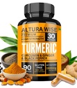 4 in 1 Organic Turmeric Capsules High Strength and Black Pepper with Active Curcumin with Ginger 1500mg - Advanced Tumeric - Each 90 Veg Capsule (3 Capsules per Serving)