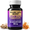 Marcapa Boost Black Ginger & Cordyceps Circulation Supplement - Proprietary Blend Capsules for Endurance, Faster Recovery & Joint Flexibility - 60 Capsules, 30-Day Supply, 3-5x Better Absorption