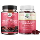 Bundle of Fertility Supplements for Women with Inositol & Folic Acid - Preconception Vitamins for Hormone Balance and Hormone Balance for Women Gummies of All Ages - PMS Support Supplement for Women
