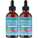 8-in-1 Immune Support Liquid Drops – Elderberry, Turmeric Curcumin, Echinacea, Ginger, Vitamins C & D3, Zinc & B6 – Fast-Absorbing Immune & Antioxidant Support – Vegan, Non-GMO – 4 oz