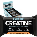 JiMMYBAR! Creatine Protein Bar, Chocolate Peanut Butter, 20g Protein, 5g Creatine Per Bar, Ready-to-Eat Snack Food Bar, 12 Bars