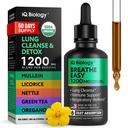 IQ BIOLOGY Mullein Drops for Lungs - USDA Organic Mullein Supplement with Arjuna - Made in USA - Lung Detox for Smokers, Bronchial Cleanse with for Respiratory to Clear Lungs, Break Up Mucus*, 2 oz