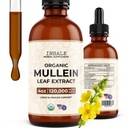 Inhale Mullein Drops – USDA Organic Mullein Leaf Extract for Lung & Bronchial Cleanse | Mucus Relief & Respiratory Support | for Smokers & Allergy Sufferers | Made in USA | 4oz Tincture