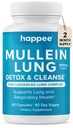 Mullein Leaf Extract for Lung Detox & Cleanse - Natural Lung Cleanse for Smokers - 9-in-1 Lung Health Supplement with Marshmallow Root, Echinacea, Licorice & More – 60 Capsules