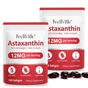 Astaxanthin Supplements, Premium Astaxanthin 12mg Antioxidant with Antioxidant Activity, Supports Eye, Joint, Immune, Skin Health, Internal Circulation, 2Pack(240 Softgels), Non-GMO & No Gluten