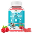 Hmb and Leucine Gummies Supplements for Men Women, 4000mg HMB & L-Leucine Amino Acid for Muscle Growth & Fast Work0ut Recovery, Non-GMO, Gluten-Free, Raspberry Flavor, 60 Count