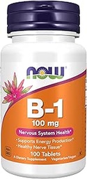 NOW Τρόφιμα Βιταμίνη Β-1 (Θιαμίνη) 100mg, 100 δισκία (πακέτο των 2)