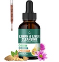 Lymphatic Drainage Drops, 23 In 1 Liver Cleanse Detox & Repair Liquid Lymphatic Drainage Supplements with Echinacea, Artichoke, Burdock Root, Elderberry, Natural Lymph Support for Lungs Health 2 Fl Oz
