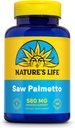 Nature's Life Saw Palmetto for Men 580mg - Traditional Prostate Supplement - Ανδρική Υγεία, Προστάτης και Ουρολοίμωξη Υποστήριξη w/Beta Sitosterol Plant Sterols, 60-Day εγγύηση, 100 Serv, 100 κάψουλες