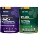 Ultimate Vitality Bundle: 7-in-1 Super Greens Gummies (Digestive & Immune Support) - NAD + Resveratrol Complex (Quercetin, Berberine) - Plant-Based Daily Nutrition & Antioxidant 2-Pack