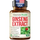 Panax Ginseng Supplement 1000mg – Korean Red Ginseng Extract for Men & Women – Energy, Focus & Stamina Support – Standardized Full-Spectrum Adaptogenic Formula for Mental Clarity, Performance & Memory