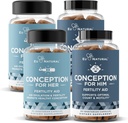 Conception for Her & Conception for Him Bundle - Fertility Supplements for Couples - Hormonal Balance, Cycle & Ovulation Support + Sperm Count, Motility & Strength - 240 Vegetarian Capsules