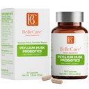 BELLECARE 700mg Psyllium Husk Per Serving Capsules with Probiotic, 60 Capsules, Daily Fiber Supplement for Digestive & Gut Support