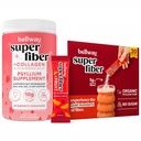 Bellway Super Fiber + Collagen Bundle, Psyllium Husk Powder with Collagen Peptides and Hyaluronic Acid Plus Fruit Fiber Packets, Sugar Free (20 Servings + 20 Packets)