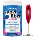 Bellway Super Fiber Powder + Fruit, Wild Berry Electric Frother Bundle