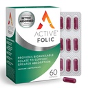Active Folic Acid Supplement, 400mcg, Supports Pregnancy, Fetal Development, Fights Tiredness, Fatigue, Maximum Absorption of L-Methylfolate, Vegan, Gluten Free, 60 On-the-Go Capsules, 2 Month Supply