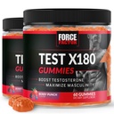 Force Factor Test X180 Gummies Testosterone Booster for Men with Tongkat Ali, Horny Goat Weed, Tribulus Terrestris, Fenugreek, & Black Maca, Testosterone Supplement for Men, Berry Punch, 120 Gummies