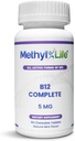 Methyl-Life B12 Πλήρης Επαγγελματική Δύναμη Ενεργός B12 3 Μήνες Προμήθεια μασώμενα. 2, 5 mg Methylcobalamin Methyl, 1, 25 mg Υδροξοκοβαλαμίνη (Υδροξυ) και 1, 25 mg Adenosylcobalamin