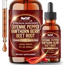 11in1 Cayenne Pepper Liquid Drops with Hawthorn Berry, Beet Root, Turmeric, Ginger and More - 30ml Liquid Drops for 30Days