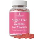 Sugar Free Hair Skin and Nails Gummy Vitamins. Delicious Gummies for Women, Men. with Biotin, Zinc + More for Healthier, Fuller-Looking Hair, Skin, and Nails. Strawberry-Flavor - 60 Vegetarian Gummies
