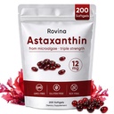 Rovina Astaxanthin 12mg Softgels - Premium Astaxanthin from Microalgae, Triple Strength, Immune Support - Non-GMO & Gluten Free 200 Softgels (1)