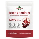 Astaxanthin Supplements 12mg, Premium Astaxanthin Antioxidant Supplement for Eye, Skin, Antioxidant, Fresh Microalgae Source, Gluten Free Non-GMO, 120 Softgels, 4 Month Supply