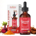 Cayenne Pepper Drops Liquid Supplement Smooth & Sweet Herbal Liquid + Hawthorn Berry, Vitamin D3 K2 Beet Root Powder, Ceylon Cinnamon, Turmeric Curcumin, Organic Panax Ginseng - 2fl oz