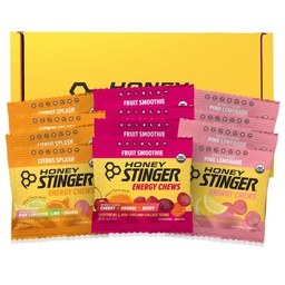 Honey Stinger Organic Energy Chew Variety Pack of 12, 4 Pack Each of Fruit Smoothie, Citrus Splash and Pink Lemonade, Gluten Free & Caffeine Free, Energy Chews for Exercise, Endurance and Performance