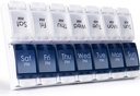 MERICARGO Am Pm Pill Organizer 7 Ημέρα, 2 φορές την ημέρα μεγάλο εβδομαδιαίο κουτί χαπιών, Push Button Καθημερινή περίπτωση χαπιών για βιταμίνη, ιχθυέλαιο, συμπληρώματα