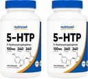 Nutricost 5-HTP 100mg, 240 κάψουλες χορτοφαγικής (5-υδροξυθρυπτοφάνη) - Μη ΓΤΟ & Χωρίς γλουτένη (2 φιάλες)